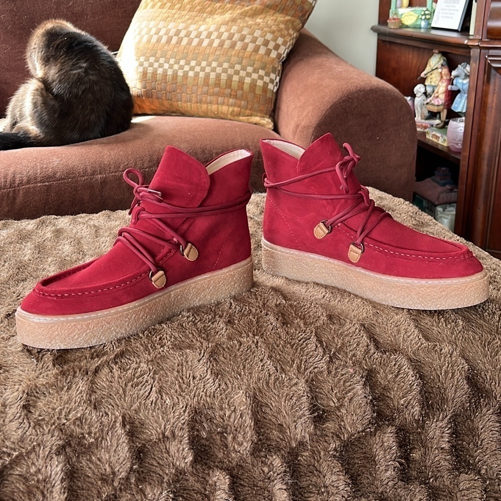 Hush Puppies Red Ankle Boots - Picture 7 of 15